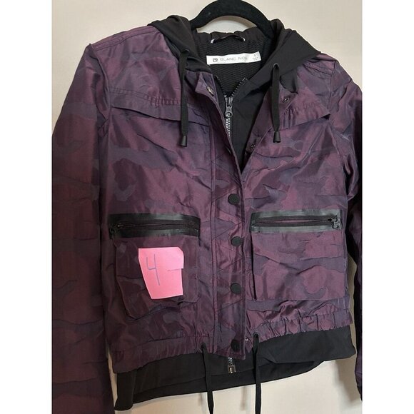 Blanc Noir Skyfall Purple Camo Print Aviator Jacket Camo Hooded Size S - Picture 10 of 10